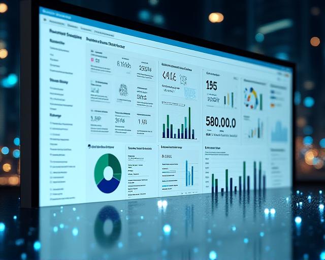 Advanced data analytics dashboard showing business intelligence metrics